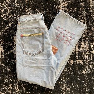 BDG Urban Outfitter High-Waisted Cowboy Jean — Printed Patchwork